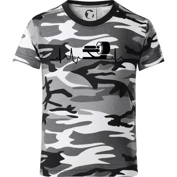 Chlapecké tričko EKG radiologie - Dětské maskáčové triko - 146 cm/10 let ( Šedý maskáč )