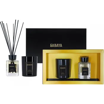 Aroma difuzér SABAYA Dárková kazeta difuzér + vonná svíčka Zelený čaj a opuncie