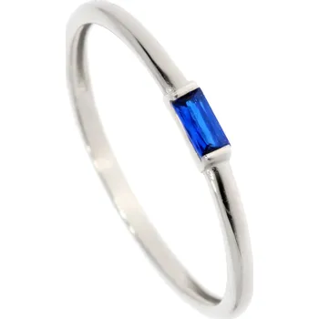 Prsten Zlatnictví Helios Zlatý prsten a modrý zirkon Velikost: 58, Váha: 0,95g
