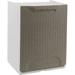 Artplast Úložný box/koš výklopný RATTAN taupe/bílý 34x29x47 cm