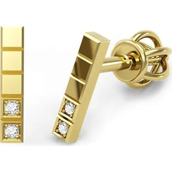 Náušnice Leru Zlaté náušnice mini se zirkony Náušnice: žluté zlato (váha 0,95g)