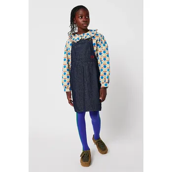 Dámské šaty Dětské bavlněné šaty Bobo Choses Tic Tac Toe 225AC092 námořnická modř 59X, vel. 135/148