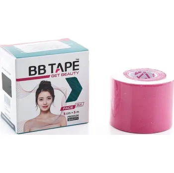 Tejpovací páska BB Tape ICE tejp na obličej z hedvábí, 5m x 5cm, barva: růžová
