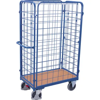 Plošinový vozík Vysoký vozík VARIOFIT VF 500405 se čtyřmi mřížovanými stěnami, nosnost 400 kg