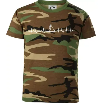 Chlapecké tričko Paddle board EKG - Dětské maskáčové triko - 104-110cm / 3-4 roky ( Hnědý maskáč )