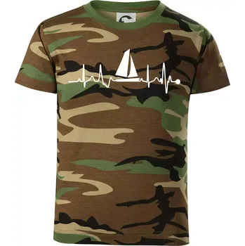 Chlapecké tričko Plachtění EKG - Dětské maskáčové triko - 134 cm/8 let ( Hnědý maskáč )