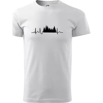 Pánské tričko EKG les - Triko extra velké (5-8XL) - 8XL ( Bílá )