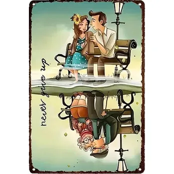 Plechová cedule BAF Nástěnná kovová cedule Nikdy se nevzdávej 30 x 20 cm