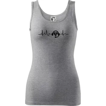 Dámské tričko EKG tísňová linka - Dámské tílko - S ( Tmavě šedý melír )