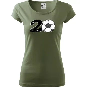 Dámské tričko Fotbal kulaté narozeniny 20 - Dámské triko Pure - XS ( Khaki )