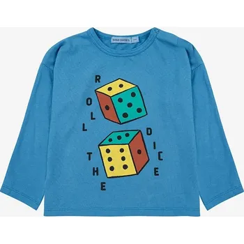 Chlapecké tričko Dětské bavlněné tričko s dlouhým rukávem Bobo Choses Roll The Dice 225AB036 modrá 55X, vel. 74