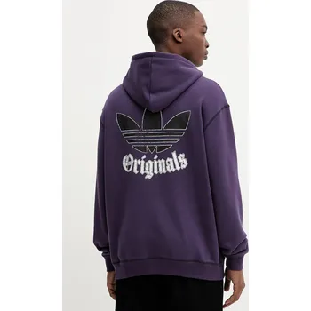 Pánská mikina Bavlněná mikina adidas Originals Grfx Hoodie JY2729 fialová 45X, vel. M