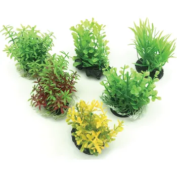 Dekorace do akvária UP Aqua set akvarijních plastových rostlin 6ks
