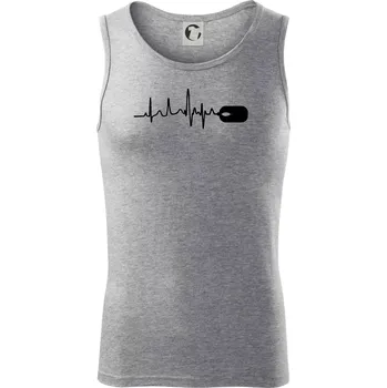 EKG myš - Tílko pánské Core - S ( Tmavě šedý melír )