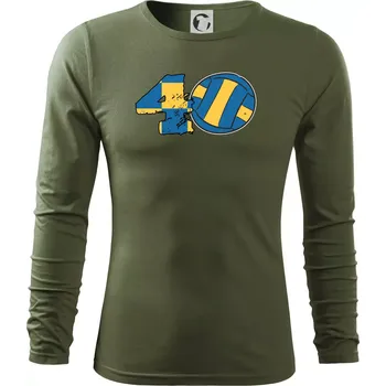 Pánské oblečení Volejbal kulaté narozeniny 40 - Triko s dlouhým rukávem FIT-T long sleeve - M ( Khaki )