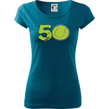 Dámské tričko Tenis kulaté narozeniny 50 - Dámské triko Pure - XS ( Petrolejová )