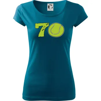 Dámské tričko Tenis kulaté narozeniny 70 - Dámské triko Pure - M ( Petrolejová )