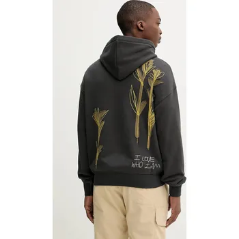 Pánská mikina Bavlněná mikina Desigual MANILA pánská, černá barva, s kapucí, vzorovaná, 25WMSK12 99X, vel. L