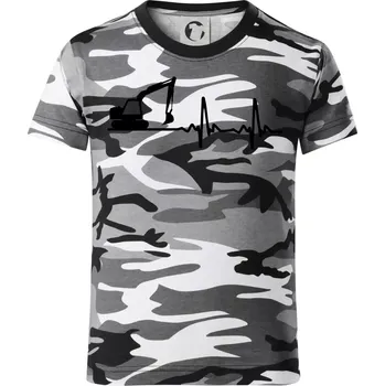 Chlapecké tričko EKG bagr - Dětské maskáčové triko - 104-110cm / 3-4 roky ( Šedý maskáč )