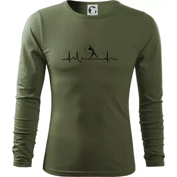 Pánské oblečení EKG moderní gymnastika obruč - Triko s dlouhým rukávem FIT-T long sleeve - S ( Khaki )