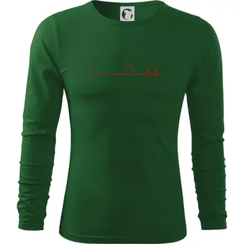 Pánské oblečení Poker EKG kule kára - Triko s dlouhým rukávem FIT-T long sleeve - 3XL ( Lahvově zelená )