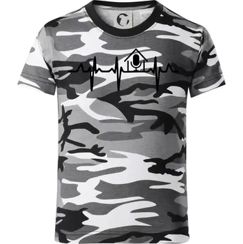 Chlapecké tričko EKG rumka - Dětské maskáčové triko - 134 cm/8 let ( Šedý maskáč )