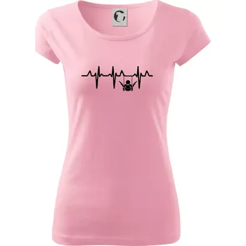 EKG cvičení kruhy - Dámské triko Pure - S ( Růžová )