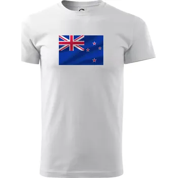 Pánské tričko Nový Zéland Vlajka obdélník - Triko extra velké (5-8XL) - 8XL ( Bílá )