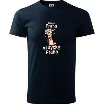 Pánské tričko Jednou Praha vždycky Praha - Triko extra velké (5-8XL) - 6XL ( Námořní modrá (téměř černá) )