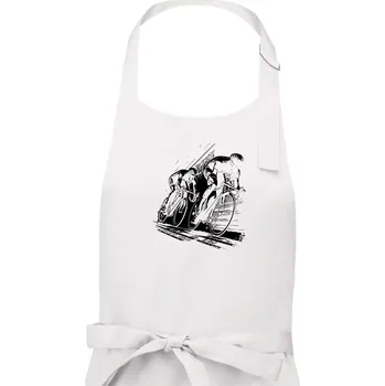 Kuchyňská zástěra Silniční cyklistika skica - Dámská zástěra na vaření - Univerzální velikost ( Bílá )