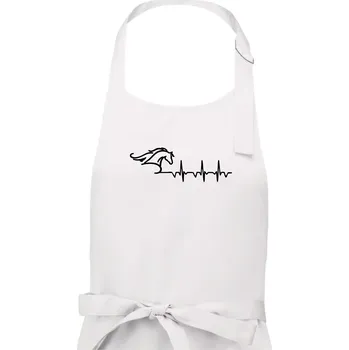 Kuchyňská zástěra Hlava koně EKG - Dámská zástěra na vaření - Univerzální velikost ( Bílá )