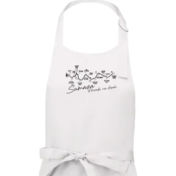 Kuchyňská zástěra Šumava - Příroda na dosah - Dámská zástěra na vaření - Univerzální velikost ( Bílá )