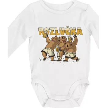 Rozlučka medvědi - Body kojenecké s dlouhým rukávem - Dlouhý r. 6-12 měs ( Bílá )