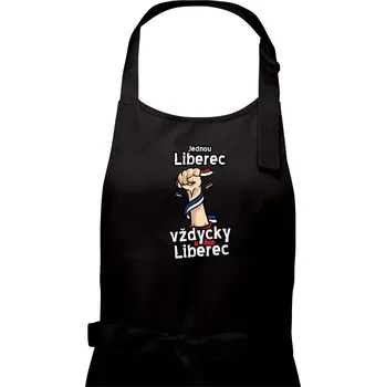 Kuchyňská zástěra Jednou Liberec vždycky Liberec - Dámská zástěra na vaření - Univerzální velikost ( Černá )