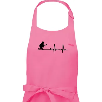 Kuchyňská zástěra EKG petanque - Pánská zástěra na vaření - Univerzální velikost ( Růžová )