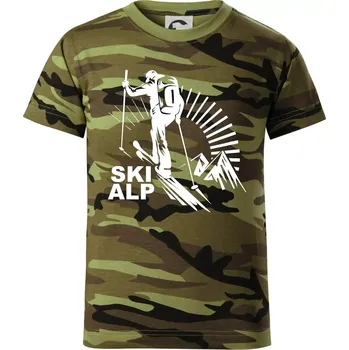 Chlapecké tričko Skialp trip - Dětské maskáčové triko - 122 cm/6 let ( Zelený maskáč )