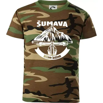 Šumava křížem krážem - Dětské maskáčové triko - 122 cm/6 let ( Hnědý maskáč )