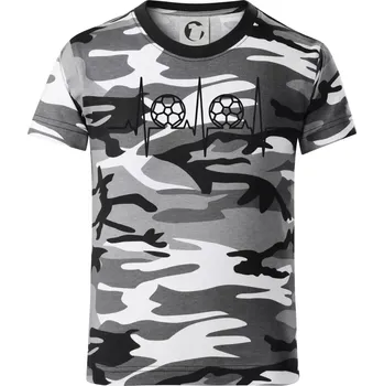 Chlapecké tričko Ekg fotbal velký - Dětské maskáčové triko - 146 cm/10 let ( Šedý maskáč )