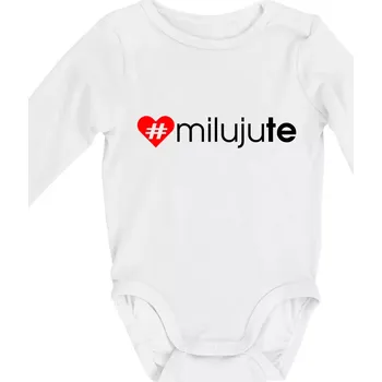 Kojenecký body Miluju tě - Body kojenecké s dlouhým rukávem - Dlouhý r. do 3 měs ( Bílá )