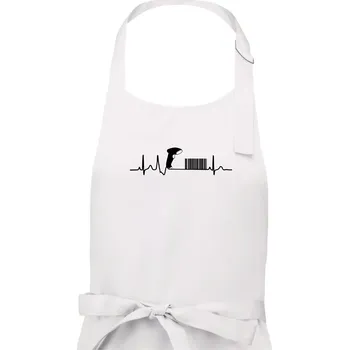 Kuchyňská zástěra EKG prodavačka - Dámská zástěra na vaření - Univerzální velikost ( Bílá )