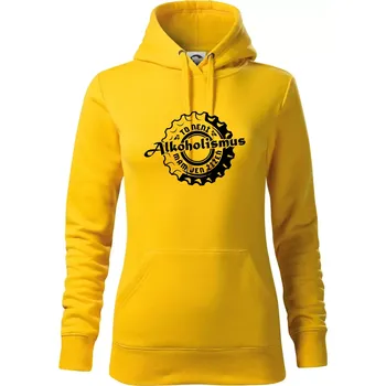 Dámská mikina Alkoholismus pivo - Mikina dámská Cape s kapucí - 2XL ( Žlutá )
