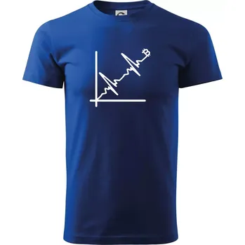 Pánské tričko EKG graf bitcoin - Triko extra velké (5-8XL) - 6XL ( Královská modrá )