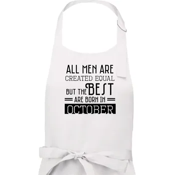 Kuchyňská zástěra All men are created equal october - Pánská zástěra na vaření - Univerzální velikost ( Bílá )
