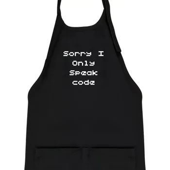 Kuchyňská zástěra Sorry I Only Speak code - Dětská zástěra na vaření - Univerzální velikost ( Černá )