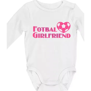 Fotbal girlfriend - Body kojenecké s dlouhým rukávem - Dlouhý r. 3-6 měs ( Bílá )