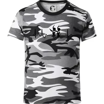 Chlapecké tričko EKG synchronizované plavání - Dětské maskáčové triko - 122 cm/6 let ( Šedý maskáč )