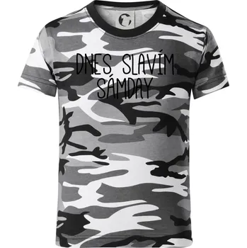 Chlapecké tričko Dnes slavím Sámday - Dětské maskáčové triko - 104-110cm / 3-4 roky ( Šedý maskáč )