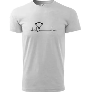 Pánské tričko EKG paramotor - Triko extra velké (5-8XL) - 7XL ( Světlešedý Melír )