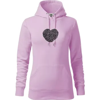 Dámská mikina Otisk prstu srdce - Mikina dámská Cape s kapucí - S ( Orchid )