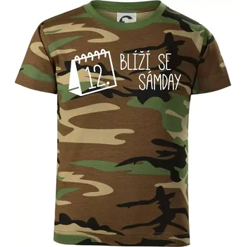 Blíží se Sámday - Dětské maskáčové triko - 146 cm/10 let ( Hnědý maskáč )